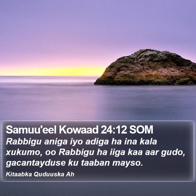 Samuu'eel Kowaad 24:12 SOM Bible Verse Image