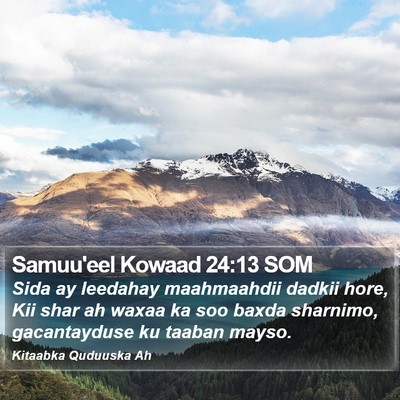Samuu'eel Kowaad 24:13 SOM Bible Verse Image