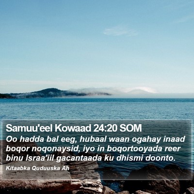 Samuu'eel Kowaad 24:20 SOM Bible Verse Image