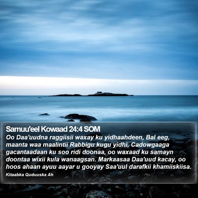 Samuu'eel Kowaad 24:4 SOM Bible Verse Image