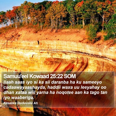 Samuu'eel Kowaad 25:22 SOM Bible Verse Image