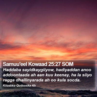 Samuu'eel Kowaad 25:27 SOM Bible Verse Image