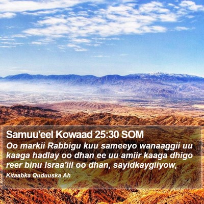 Samuu'eel Kowaad 25:30 SOM Bible Verse Image
