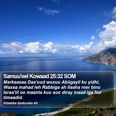 Samuu'eel Kowaad 25:32 SOM Bible Verse Image