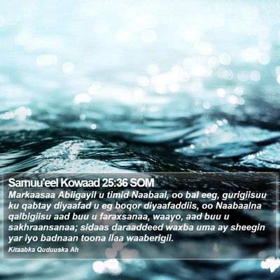Samuu'eel Kowaad 25:36 SOM Bible Verse Image