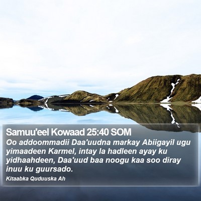 Samuu'eel Kowaad 25:40 SOM Bible Verse Image