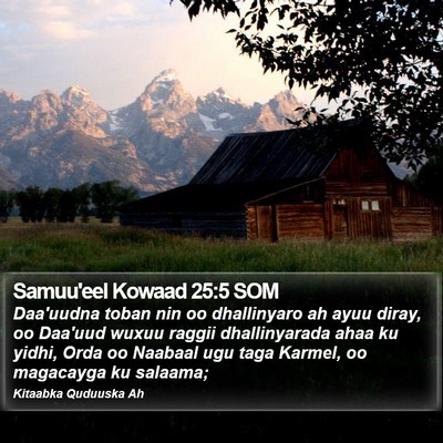 Samuu'eel Kowaad 25:5 SOM Bible Verse Image