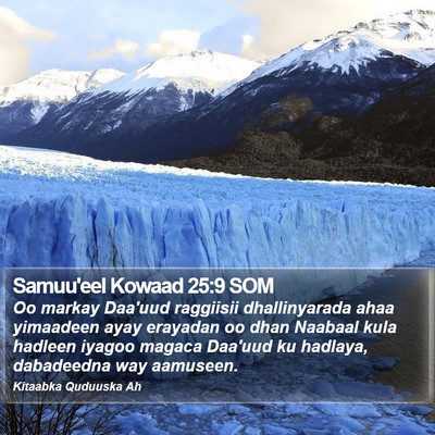 Samuu'eel Kowaad 25:9 SOM Bible Verse Image