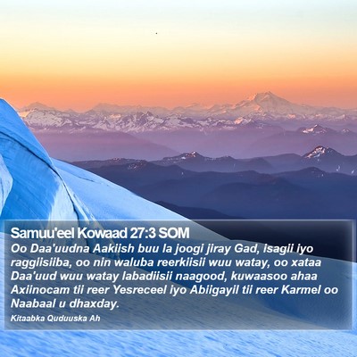 Samuu'eel Kowaad 27:3 SOM Bible Verse Image