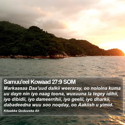 Samuu'eel Kowaad 27:9 SOM Bible Verse Image