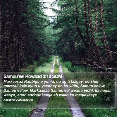 Samuu'eel Kowaad 3:10 SOM Bible Verse Image