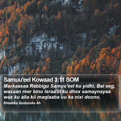 Samuu'eel Kowaad 3:11 SOM Bible Verse Image
