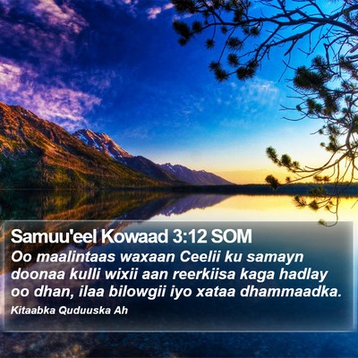 Samuu'eel Kowaad 3:12 SOM Bible Verse Image