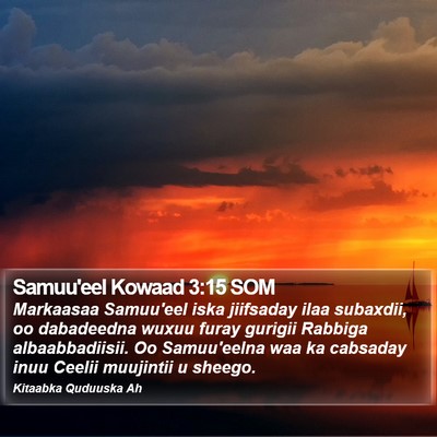 Samuu'eel Kowaad 3:15 SOM Bible Verse Image