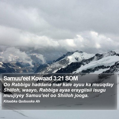Samuu'eel Kowaad 3:21 SOM Bible Verse Image