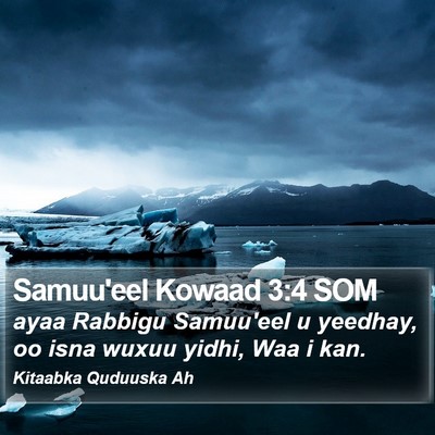 Samuu'eel Kowaad 3:4 SOM Bible Verse Image