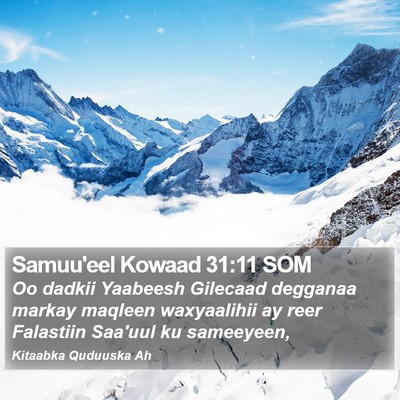 Samuu'eel Kowaad 31:11 SOM Bible Verse Image