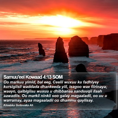Samuu'eel Kowaad 4:13 SOM Bible Verse Image