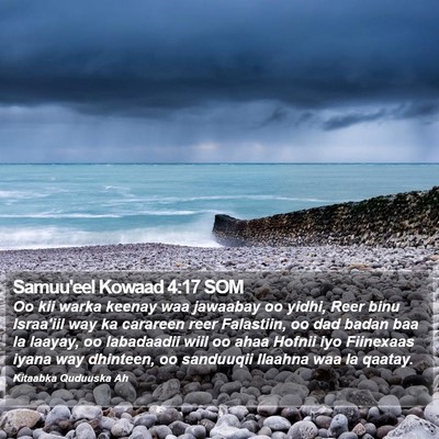 Samuu'eel Kowaad 4:17 SOM Bible Verse Image