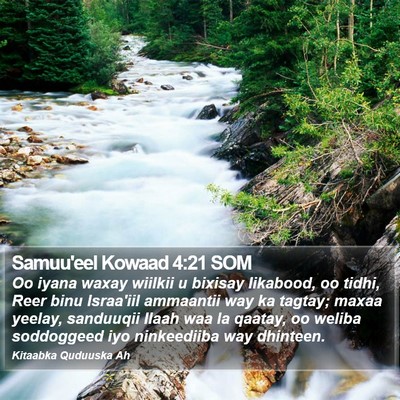 Samuu'eel Kowaad 4:21 SOM Bible Verse Image