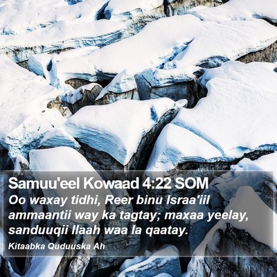 Samuu'eel Kowaad 4:22 SOM Bible Verse Image