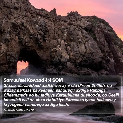 Samuu'eel Kowaad 4:4 SOM Bible Verse Image