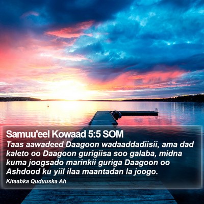 Samuu'eel Kowaad 5:5 SOM Bible Verse Image