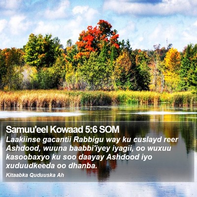 Samuu'eel Kowaad 5:6 SOM Bible Verse Image