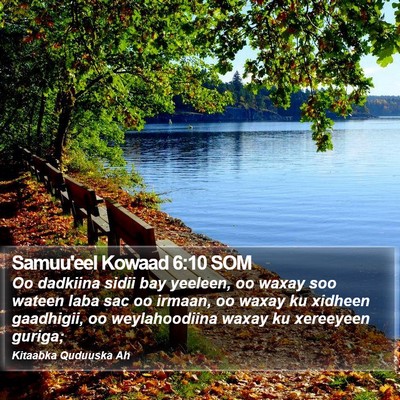 Samuu'eel Kowaad 6:10 SOM Bible Verse Image