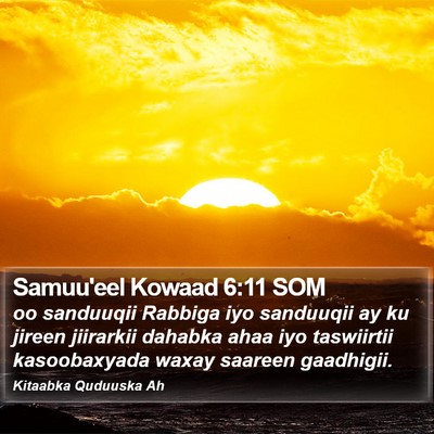 Samuu'eel Kowaad 6:11 SOM Bible Verse Image