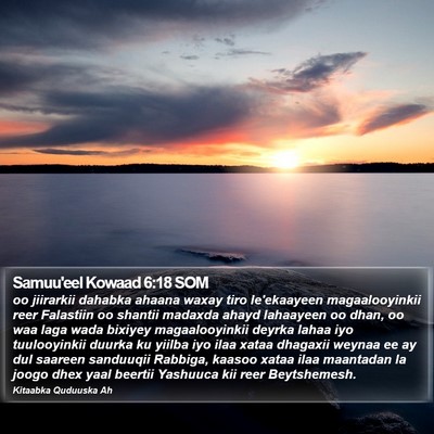 Samuu'eel Kowaad 6:18 SOM Bible Verse Image