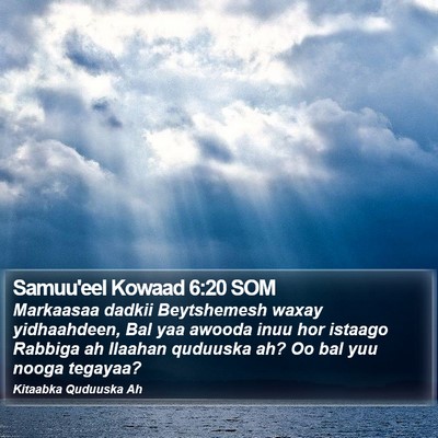 Samuu'eel Kowaad 6:20 SOM Bible Verse Image