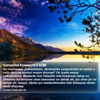 Samuu'eel Kowaad 6:4 SOM Bible Verse Image
