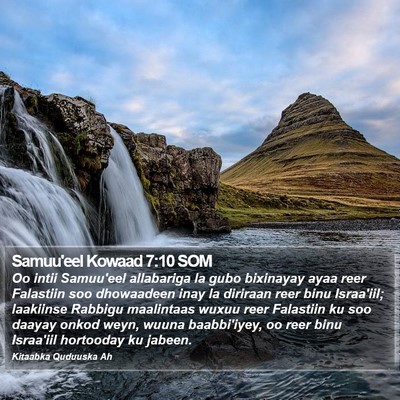 Samuu'eel Kowaad 7:10 SOM Bible Verse Image