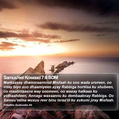 Samuu'eel Kowaad 7:6 SOM Bible Verse Image