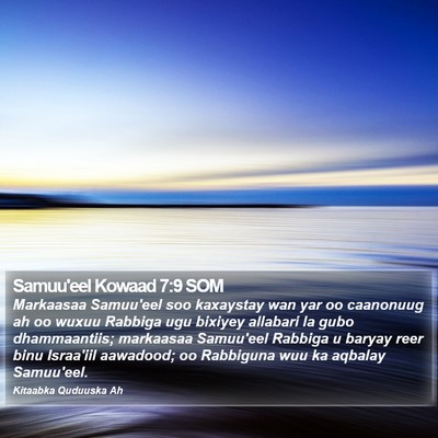 Samuu'eel Kowaad 7:9 SOM Bible Verse Image
