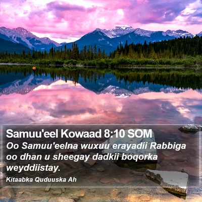 Samuu'eel Kowaad 8:10 SOM Bible Verse Image