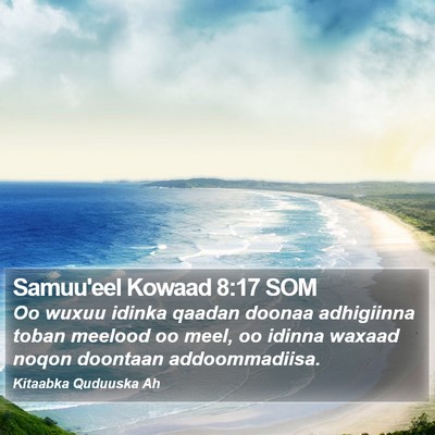 Samuu'eel Kowaad 8:17 SOM Bible Verse Image