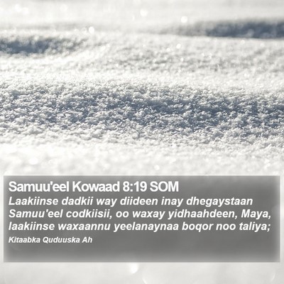 Samuu'eel Kowaad 8:19 SOM Bible Verse Image