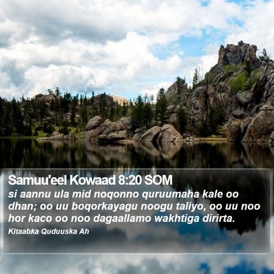Samuu'eel Kowaad 8:20 SOM Bible Verse Image
