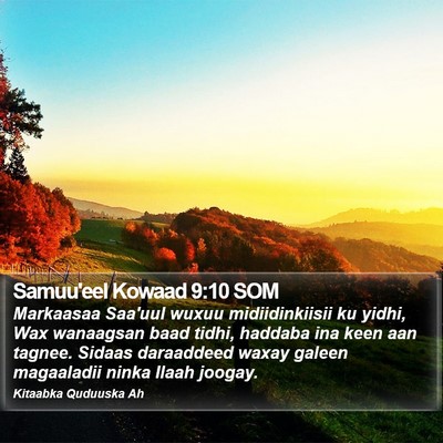 Samuu'eel Kowaad 9:10 SOM Bible Verse Image