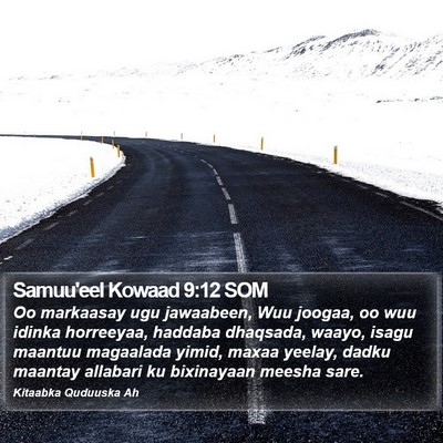 Samuu'eel Kowaad 9:12 SOM Bible Verse Image