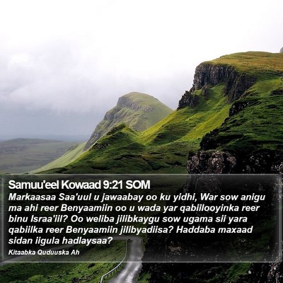 Samuu'eel Kowaad 9:21 SOM Bible Verse Image