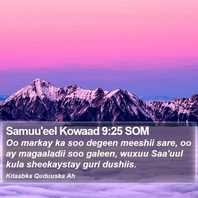 Samuu'eel Kowaad 9:25 SOM Bible Verse Image