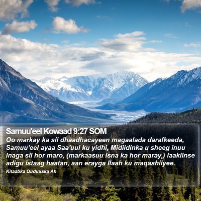 Samuu'eel Kowaad 9:27 SOM Bible Verse Image