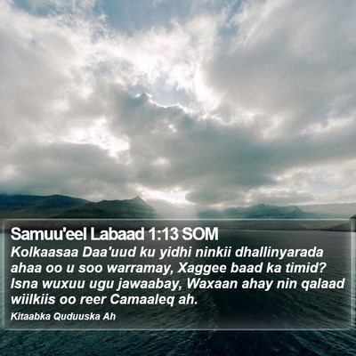 Samuu'eel Labaad 1:13 SOM Bible Verse Image