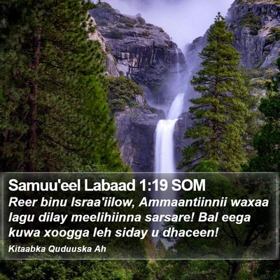 Samuu'eel Labaad 1:19 SOM Bible Verse Image