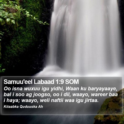 Samuu'eel Labaad 1:9 SOM Bible Verse Image