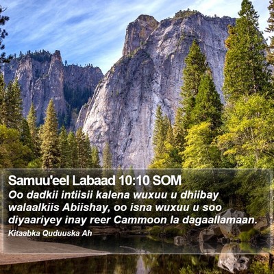Samuu'eel Labaad 10:10 SOM Bible Verse Image