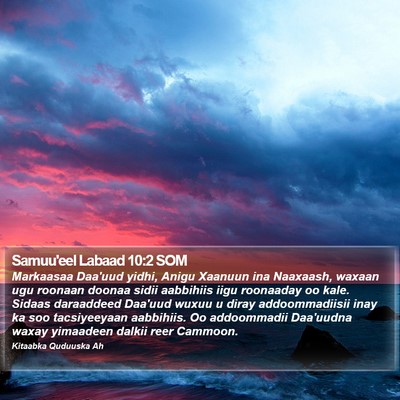 Samuu'eel Labaad 10:2 SOM Bible Verse Image